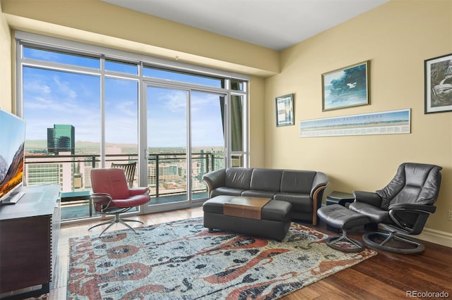 2001 Lincoln St Unit 2420, Denver, CO 80202 - living room with hardwood / wood-style flooring