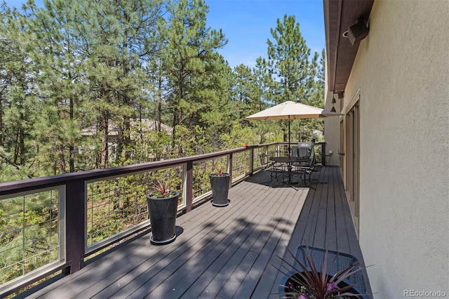 474 Silbrico Way, Castle Rock, CO 80108 - wooden deck with outdoor dining space