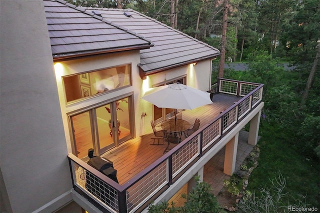 474 Silbrico Way, Castle Rock, CO 80108 - wooden deck featuring outdoor dining area