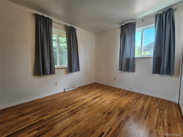 empty room featuring wood-type flooring