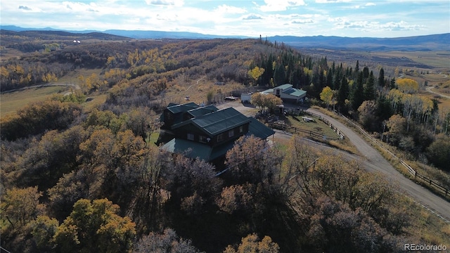 aerial view featuring a mountain view