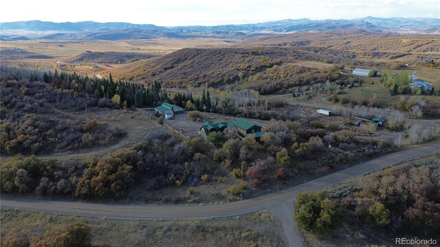 drone / aerial view with a mountain view