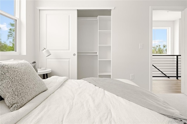 bedroom featuring a closet