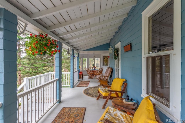 view of patio with a porch