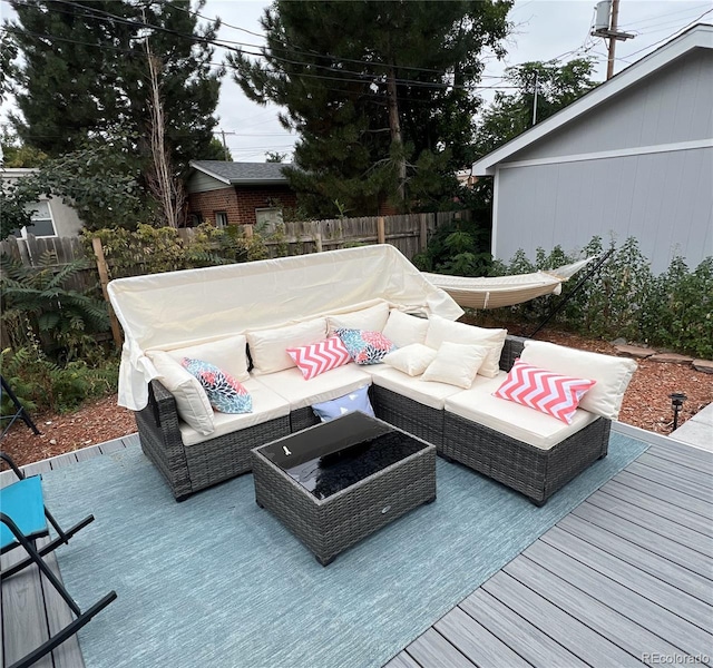 613 S Logan St, Denver, CO 80209 - wooden terrace with outdoor lounge area