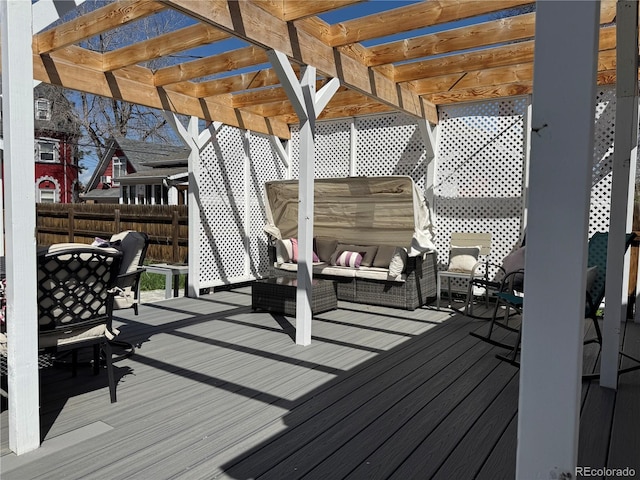 613 S Logan St, Denver, CO 80209 - deck with a pergola and outdoor lounge area