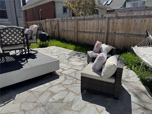613 S Logan St, Denver, CO 80209 - fenced backyard featuring a patio area