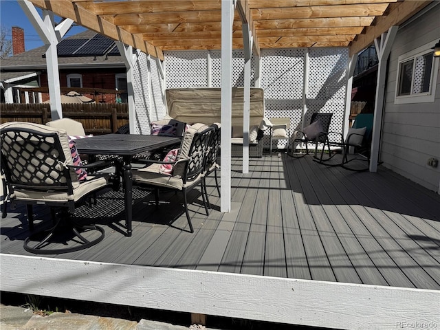 613 S Logan St, Denver, CO 80209 - wooden terrace with a pergola and outdoor dining area