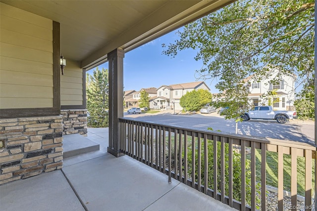 balcony featuring a porch