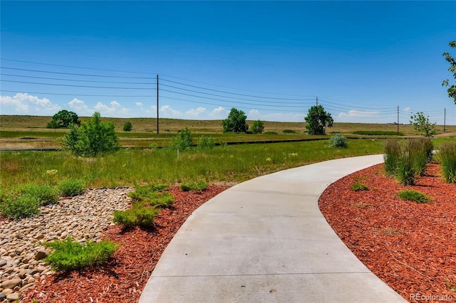 view of community with a rural view