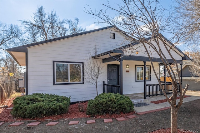 view of front facade featuring a porch