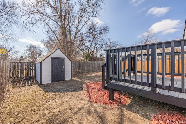 exterior space with a storage unit