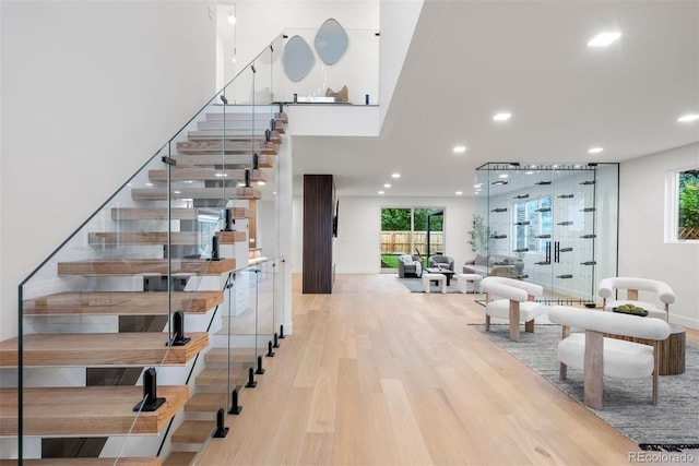 1518 S Columbine St, Denver, CO 80210 - stairs with wood finished floors, recessed lighting, healthy amount of natural light, and baseboards