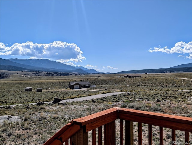 view of mountain feature featuring a rural view