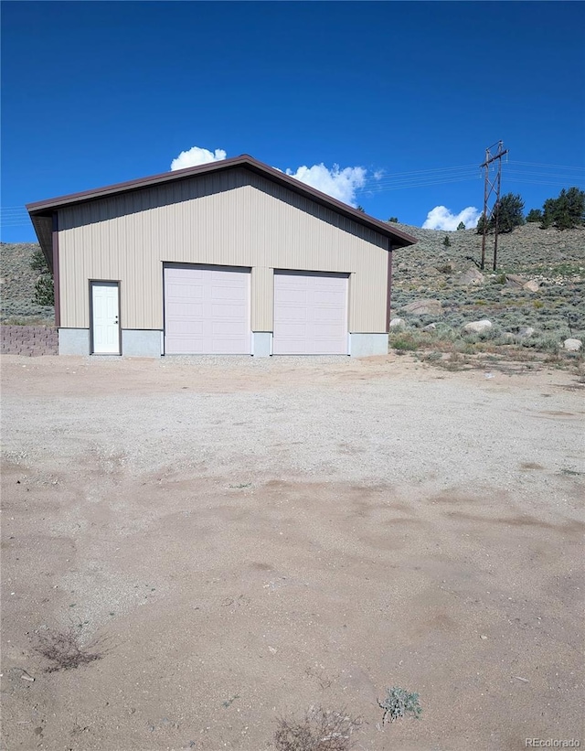 view of garage