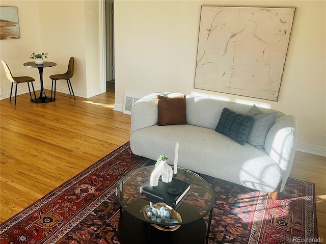 living room featuring wood-type flooring