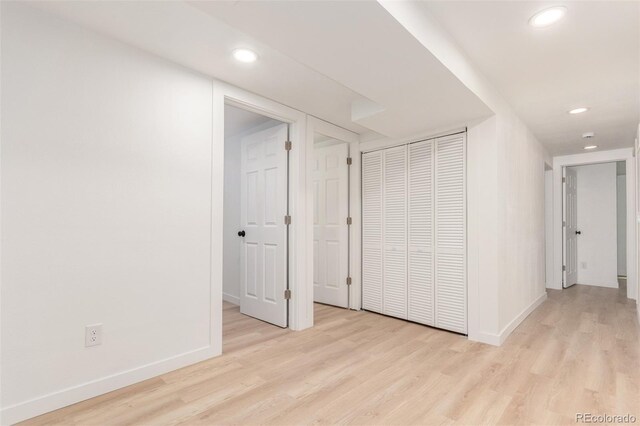 9120 Judson St, Westminster, CO 80031 - hall featuring wood finished floors, baseboards, and recessed lighting