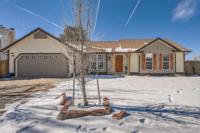 ranch-style house with a garage