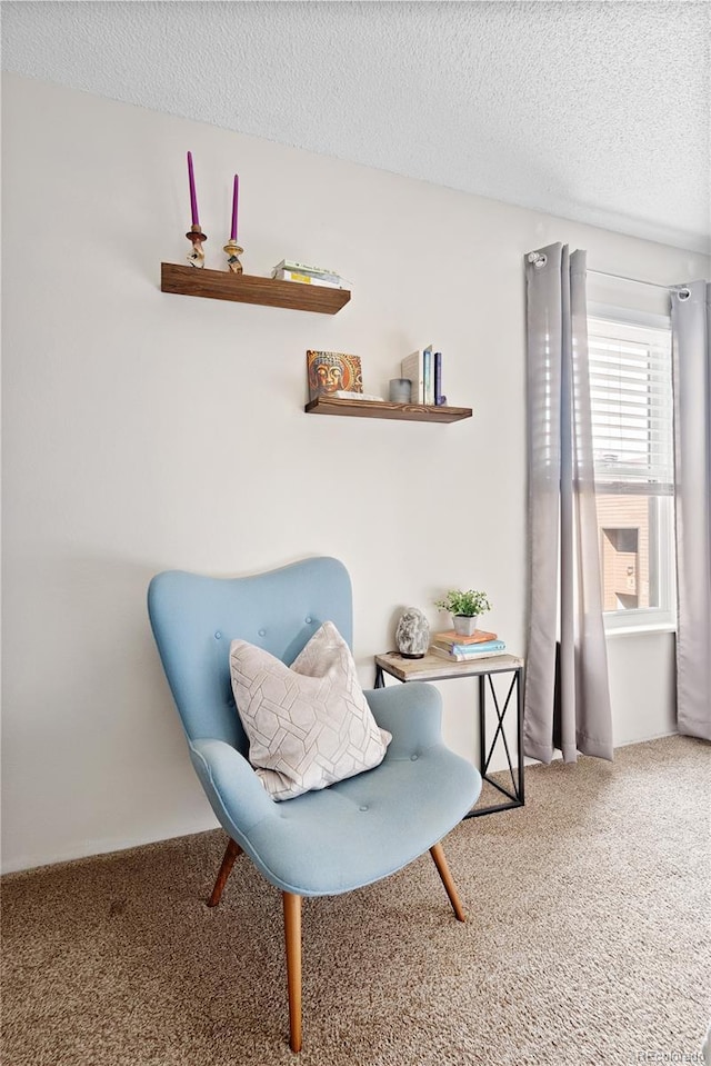 209 Wright St Unit 204, Lakewood, CO 80228 - sitting room featuring carpet floors and a textured ceiling