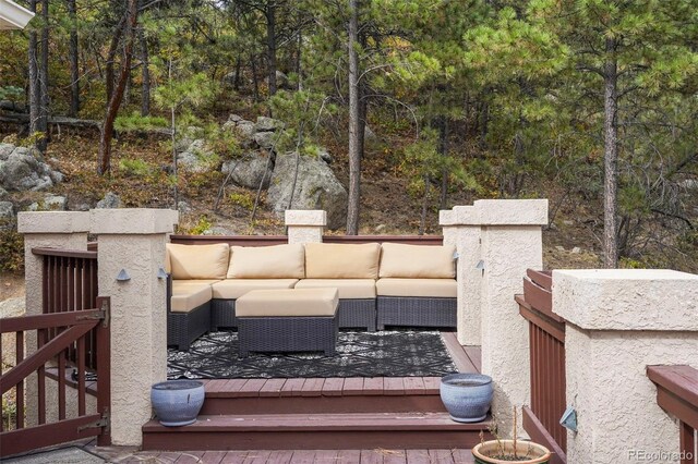 deck featuring an outdoor hangout area