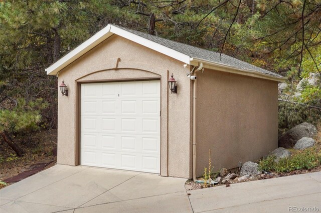 view of garage