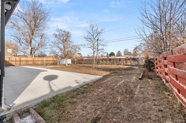 view of yard with a patio