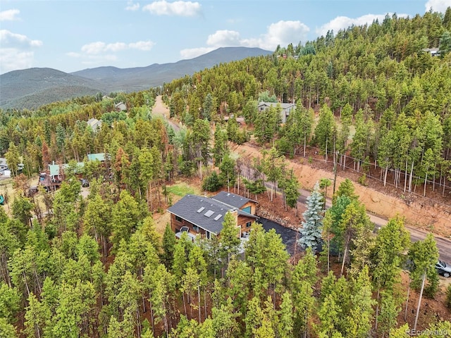 drone / aerial view with a mountain view