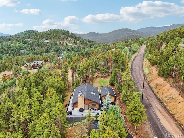 bird's eye view featuring a mountain view