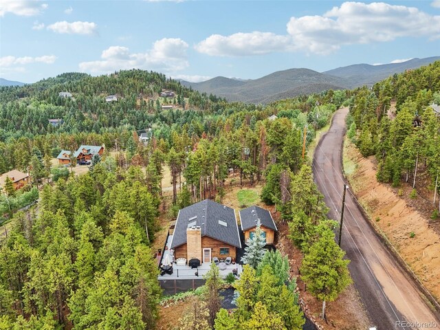 bird's eye view featuring a mountain view