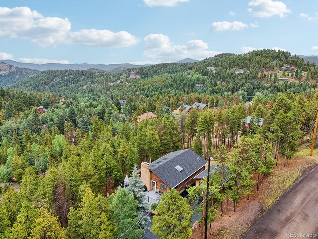 drone / aerial view with a mountain view