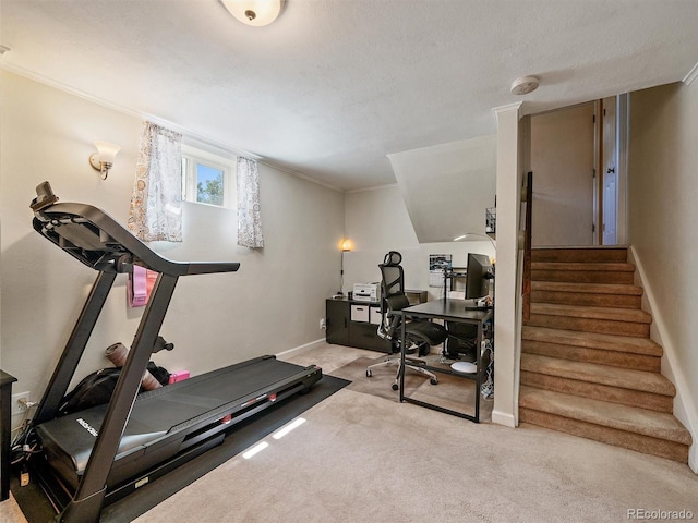 11399 Kendall St, Westminster, CO 80020 - workout area featuring carpet floors and ornamental molding