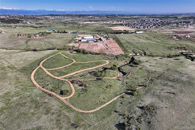 1705 Outter Marker Rd, Castle Rock, CO 80108 - aerial overview of property's location featuring rural landscape