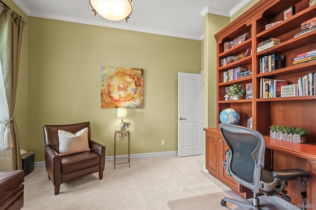 7003 S Irvington Ct, Aurora, CO 80016 - home office featuring ornamental molding and light colored carpet