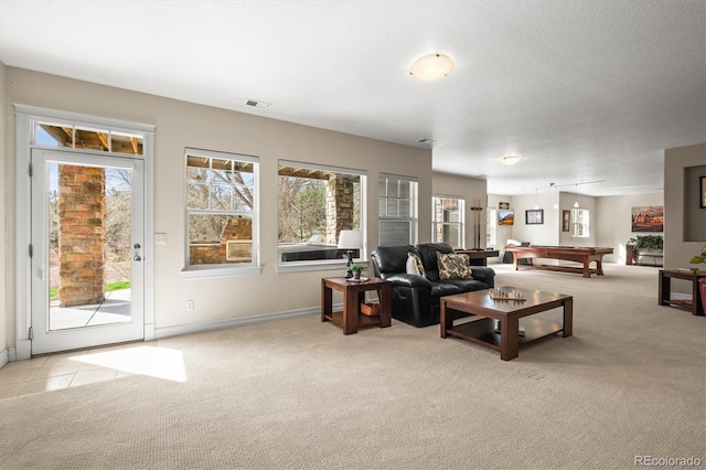 7003 S Irvington Ct, Aurora, CO 80016 - living area featuring light carpet and billiards