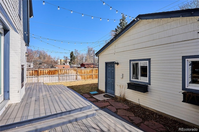 deck featuring fence