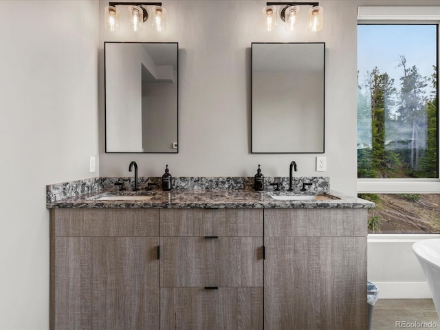 436 N Fuller Placer Rd, Breckenridge, CO 80424 - bathroom featuring double vanity and a soaking tub