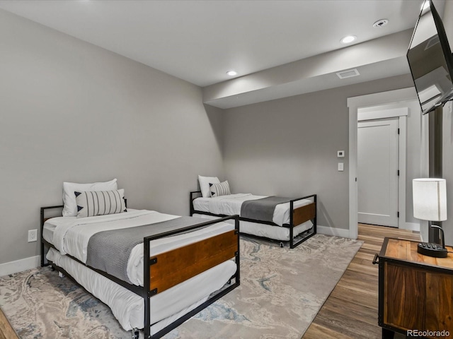 436 N Fuller Placer Rd, Breckenridge, CO 80424 - bedroom featuring baseboards, wood finished floors, and recessed lighting