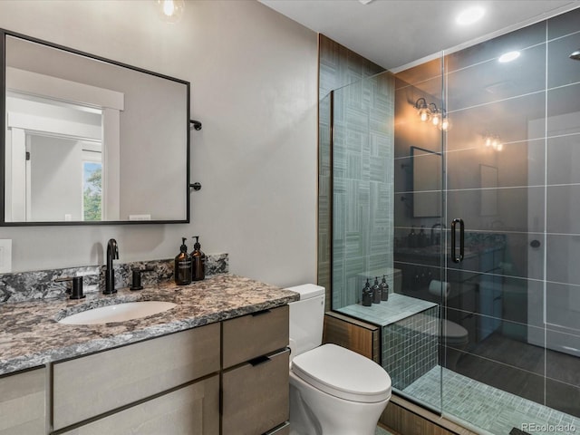 436 N Fuller Placer Rd, Breckenridge, CO 80424 - full bathroom featuring vanity, toilet, and a shower stall