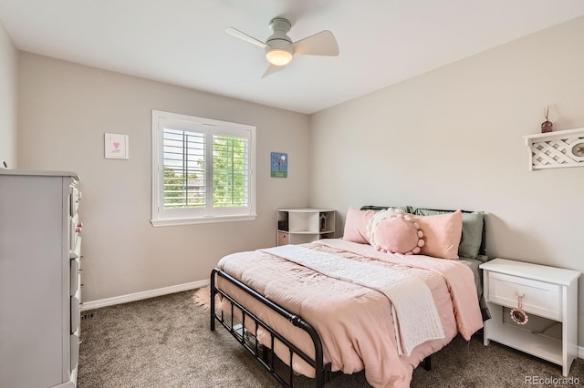 989 Graland Pl, Highlands Ranch, CO 80126 - carpeted bedroom featuring baseboards and a ceiling fan