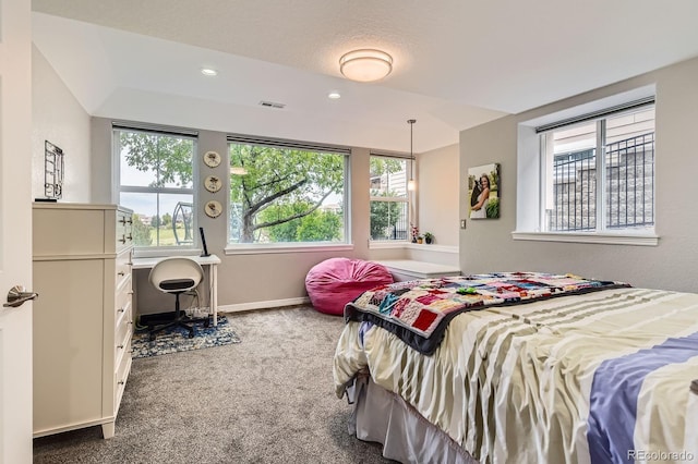 989 Graland Pl, Highlands Ranch, CO 80126 - bedroom with carpet flooring, baseboards, recessed lighting, and an office area