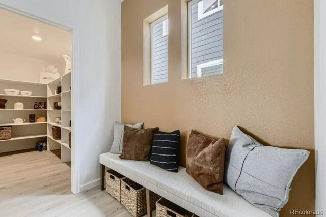 16488 W 92nd Pl, Arvada, CO 80007 - mudroom featuring wood finished floors and baseboards