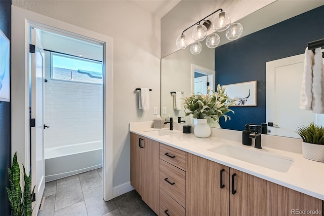 2840 E 102nd Pl, Thornton, CO 80229 - full bath featuring double vanity and tile patterned flooring