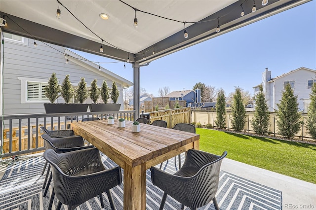 2840 E 102nd Pl, Thornton, CO 80229 - deck with outdoor dining area and a patio