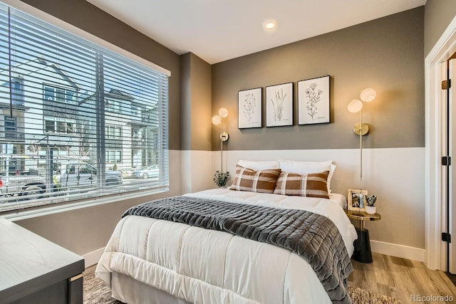 bedroom featuring light hardwood / wood-style flooring