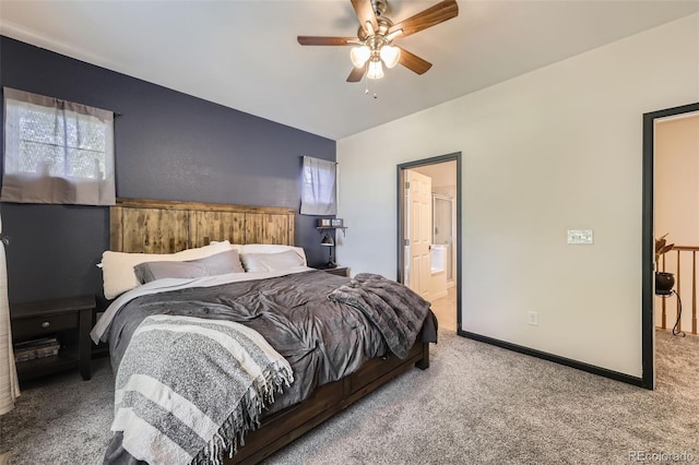 12 Apache Plume St, Brighton, CO 80601 - bedroom featuring carpet, ensuite bathroom, and a ceiling fan
