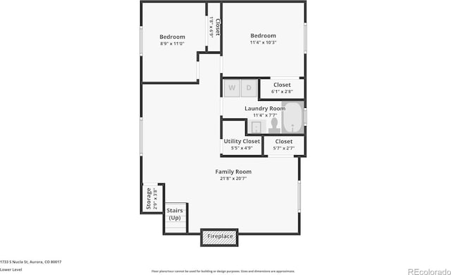 1733 S Nucla St, Aurora, CO 80017 - view of property floor plan