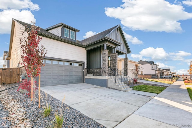 view of front of house with a garage