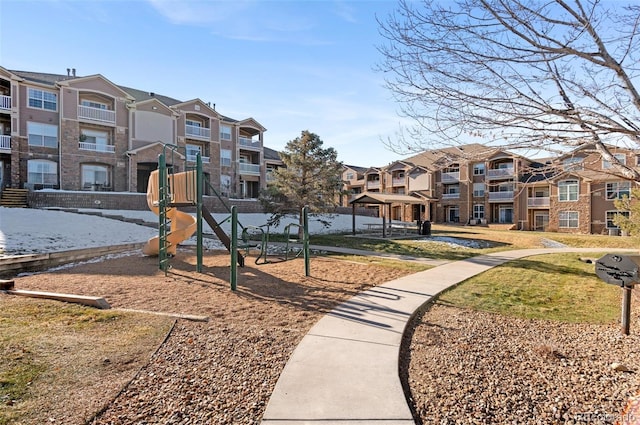 view of community with a playground