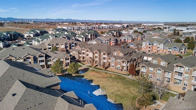 aerial view with a mountain view