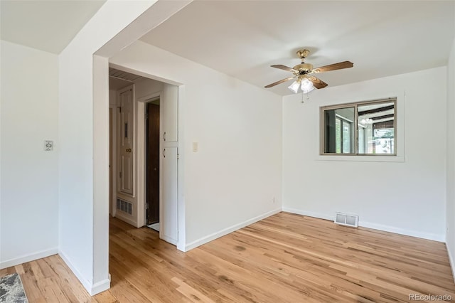 2692 S Osceola St, Denver, CO 80219 - empty room featuring a ceiling fan and light wood finished floors